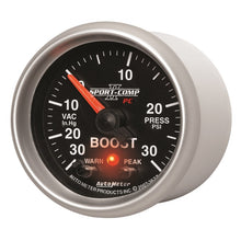 Load image into Gallery viewer, Autometer Sport-Comp II 52mm 30 IN HG / 30 PSI Electronic Boost/Vacuum Gauge