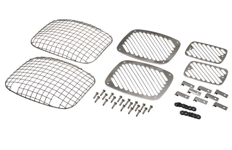 Kentrol 87-95 Jeep Wrangler YJ Billet/Wire Mesh Set 6 Pieces - Polished Silver