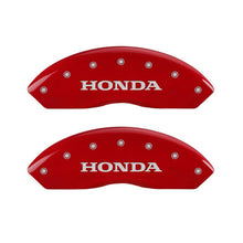 Load image into Gallery viewer, MGP 4 Caliper Covers Engraved Front Honda Engraved Rear Odyssey Red finish silver ch