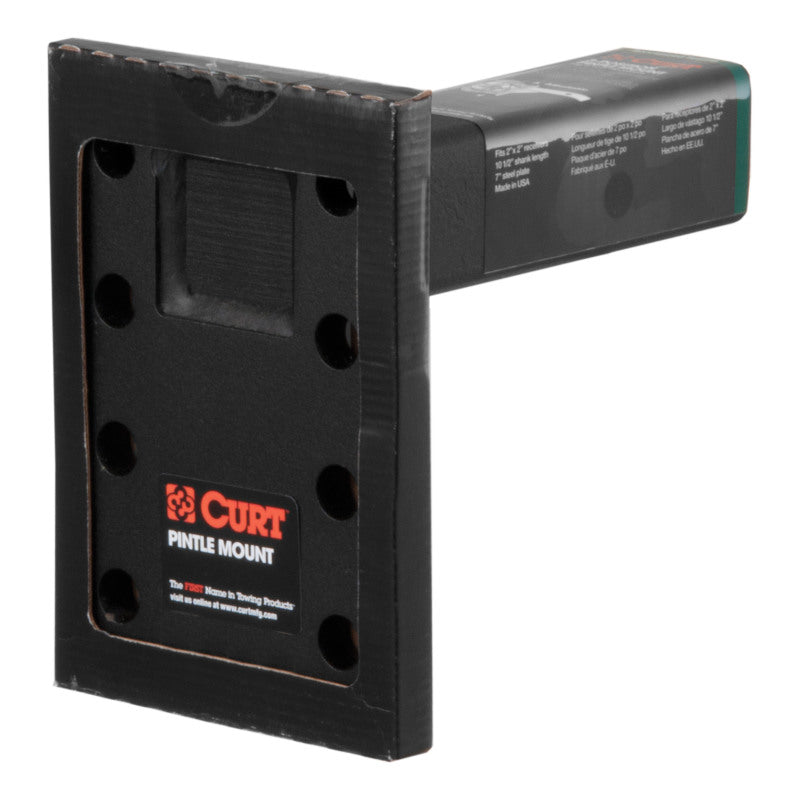 Curt Adjustable Pintle Mount (2in Shank 10000lbs 7in High 6in Long)