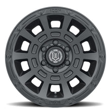 Load image into Gallery viewer, ICON Thrust 17x8.5 5x150 25mm Offset 5.75in BS Satin Black Wheel
