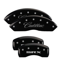 Load image into Gallery viewer, MGP 4 Caliper Covers Engraved Front &amp; Rear GMC Black finish silver ch