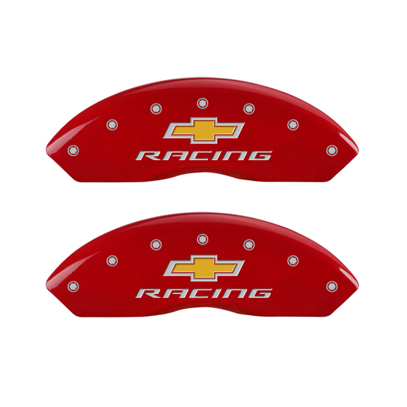 MGP 4 Caliper Covers Engraved F & R Chevy Racing Red Finish Silver Char 1988 Chevrolet Corvette