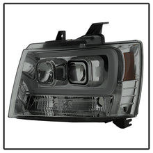 Load image into Gallery viewer, Spyder 07-14 Chevy Suburban/1500/2500/Tahoe V2 Projector Headlights Smoke PRO-YD-CSUB07V2-DRL-SM