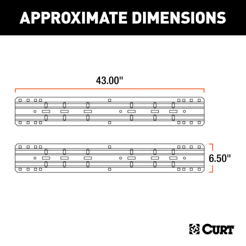 Curt Universal 5th Wheel Base Rails (Carbide Black)