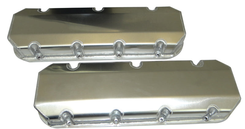 Moroso Chevrolet Big Block Valve Cover w/Billet Rail - Steel Inserts - No Logo - Aluminum - Pair