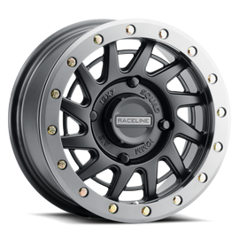 Raceline A12BG Squad 15x7in/4x137 BP/38mm Offset/110.18mm Bore - BLK & Gunmetal Ring Beadlock Wheel
