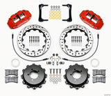 Wilwood Narrow Superlite 4R Rear Kit 12.88in Drilled Red 2008-2012 Subaru WRX w/Lines