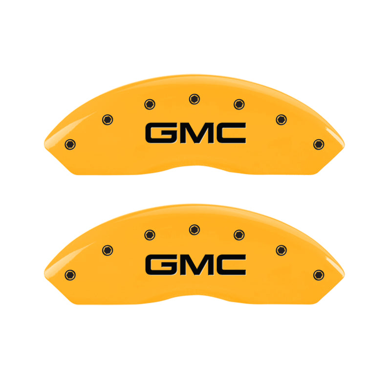 MGP 2 Caliper Covers Engraved Front GMC Yellow Finish Black Characters 1997 GMC Yukon