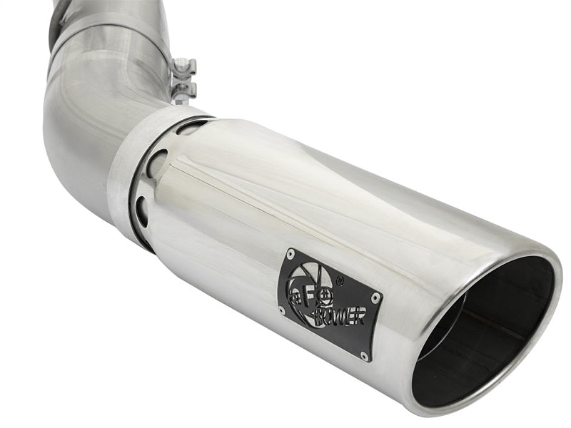 aFe ATLAS 5in DPF-Back Aluminized Steel Exhaust System w/Polished Tips 2017 GM Duramax 6.6L (td) L5P