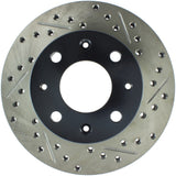 StopTech 90-91 Honda CRX HF 1.5L / 00-06 Honda Insight MIT/CVT Slotted & Drilled Left Front Rotor