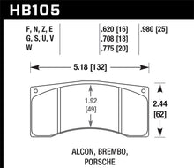 Load image into Gallery viewer, Hawk Prorsche/Alcon/Brembo DTC-50 Race Brake Pads