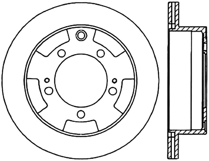 StopTech 91-96 Dodge Stealth 2WD / 90-99 Mitsubishi 3000GT Right Rear Slotted & Drilled Rotors
