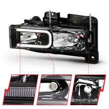 Load image into Gallery viewer, ANZO 1999-2000 Cadillac Escalade Crystal Headlights Light Bar Black Housing (Pair)