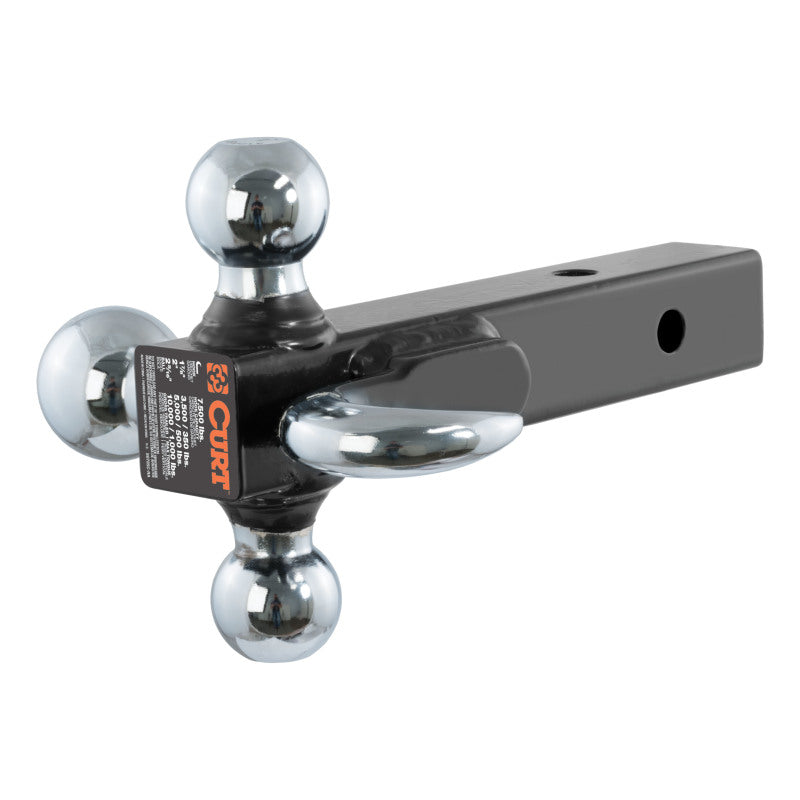 Curt Multi-Ball Mount w/Hook (2in Solid Shank 1-7/8in 2in & 2-5/16in Chrome Balls)