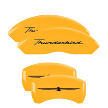 Load image into Gallery viewer, MGP 4 Caliper Covers Engraved Front &amp; Rear Oval logo/Ford Yellow finish black ch