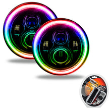 Load image into Gallery viewer, Oracle 7in High Powered LED Headlights - Black Bezel - ColorSHIFT