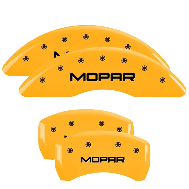 MGP 4 Caliper Covers Engraved Front & Rear MGP Yellow Finish Black Char 2002 Jeep Grand Cherokee