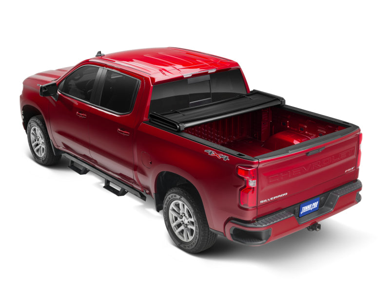 Tonno Pro 20-21 GM 2500/3500HD 8ft w/o Factory Side Storage Boxes Tonno Fold Tri-Fold Tonneau Cover