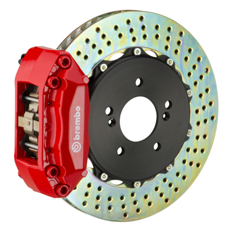 Brembo 98-02 Z3 M-Coupe/Roadster Rear GT BBK 4 Piston Cast 2pc 328x28 2pc Rotor Drilled-Red
