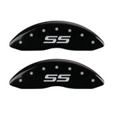 MGP 4 Caliper Covers Engraved Front & Rear Monte Carlo style/SS Black finish silver ch