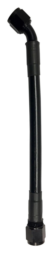 Fragola -10AN Ext Black PTFE Hose Assembly Straight x 45 Degree 30in
