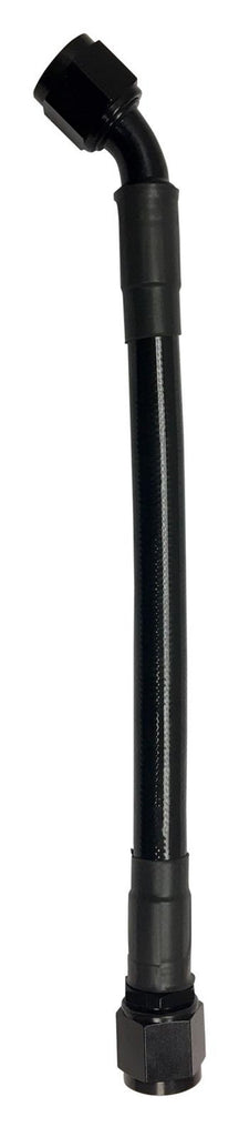 Fragola -6AN Ext Black PTFE Hose Assembly Straight x 45 Degree 24in