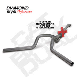 Diamond Eye KIT 4in Catback MFLR RPLCMENT PIPE DUAL SS: 03-07 FORD 6.0L F250/F350