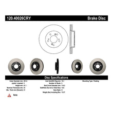 Load image into Gallery viewer, Centric 97-01 Acura Integra / 91-95 Legend / 97-01 Honda CR-V Front Cryo Performance Rotor