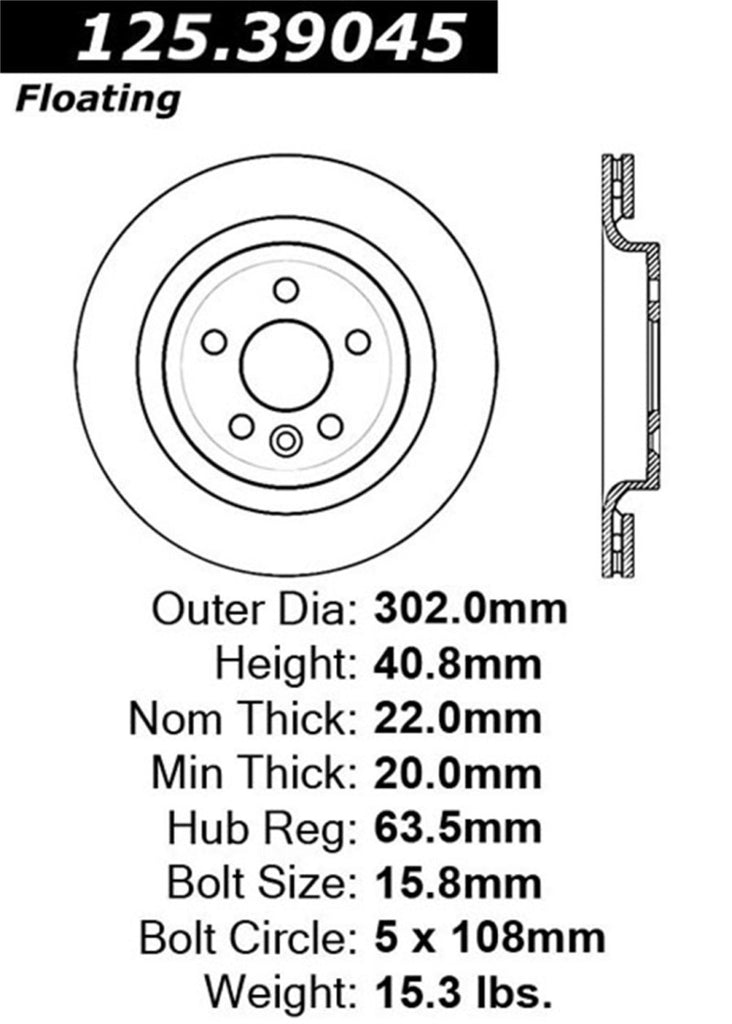 Stoptech 11-18 Volvo S60 / 07-16 Volvo S80 / 15-18 Volvo V60 Rear Premium Cryo Rotor