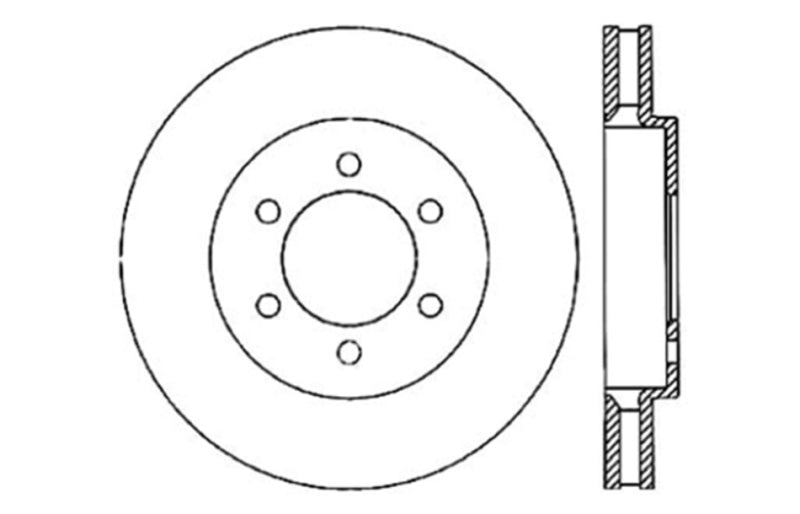 StopTech 04-09 Ford F150 / 06-08 Lincoln Mark LT Front Right Slotted & Drilled Rotor