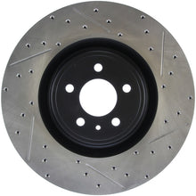 Load image into Gallery viewer, StopTech 13-14 Ford Mustang Shelby GT500 Front Left Slotted &amp; Drilled Sport Brake Rotor