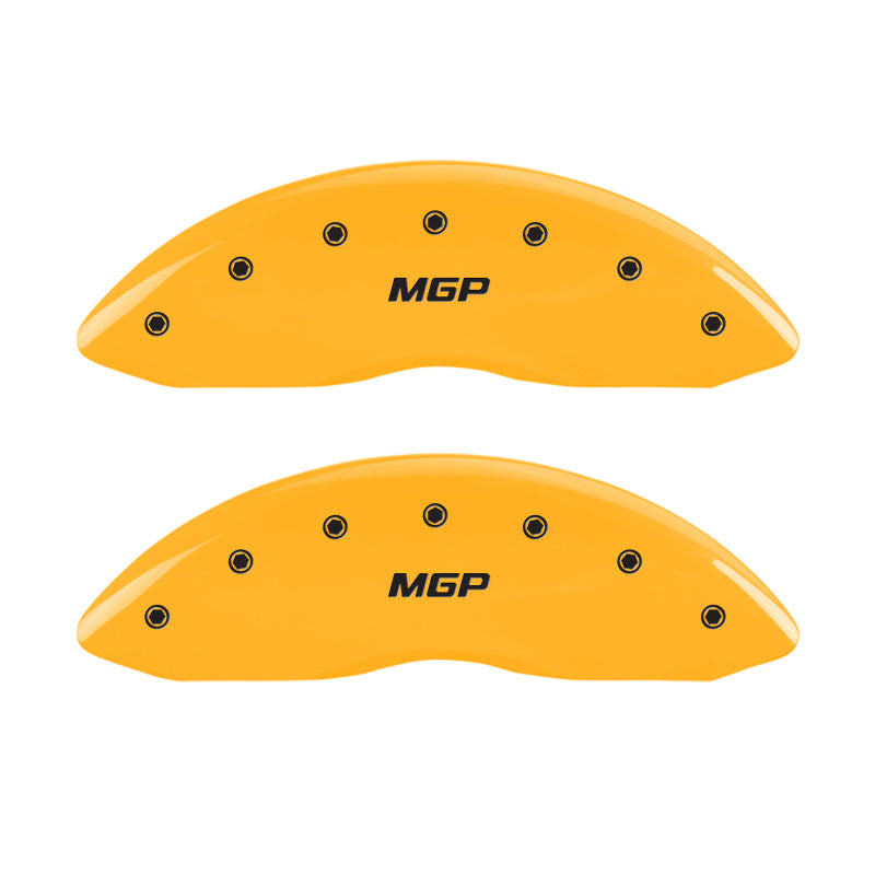 MGP 2 Caliper Covers Engraved Front MGP Yellow Finish Black Char 1998 Ford E-150 Econoline