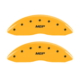 MGP 4 Caliper Covers Engraved Front & Rear MGP Yellow Finish Black Char 2004 GMC Savana 1500