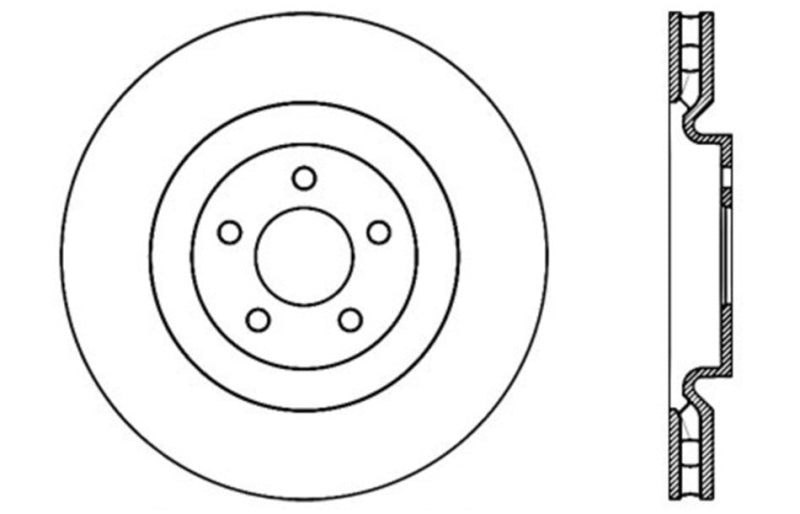 StopTech 07-13 Mustang Shelby / 10-13 GT / 12-13 Boss 302 Fr Left Drilled CRYO-STOP Brake Rotor
