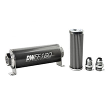 Load image into Gallery viewer, DeatschWerks Stainless Steel 10AN 100 Micron Universal Inline Fuel Filter Housing Kit (160mm)