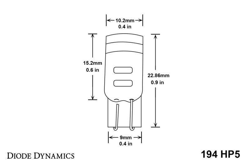 Diode Dynamics 194 LED Bulb HP5 LED - Red Set of 12