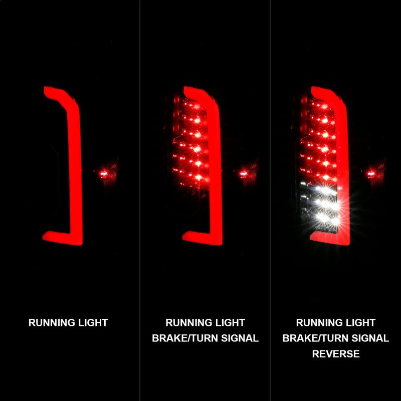 ANZO 15-21 GMC Canyon LED Taillights w/ Light Bar Black Housing Smoke Lens