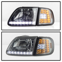 Load image into Gallery viewer, xTune Ford F150 97-03 Crystal Headlights w/ Clear LED Corners Smoke HD-ON-FF15097-LED-SET-SM