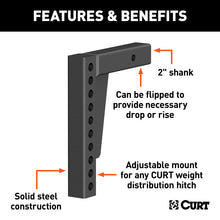 Load image into Gallery viewer, Curt Weight Distribution Shank (2in Shank 7in Drop 10-1/2in Rise)