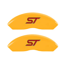 MGP 4 Caliper Covers Engraved Front & Rear No Bolts/St Yellow Finish Black Char 2018 Ford Fusion