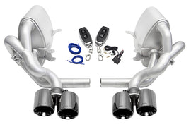 SOUL 05-08 Porsche 997.1 Carrera Valved Exhaust (with PSE) - Black Chrome Tips