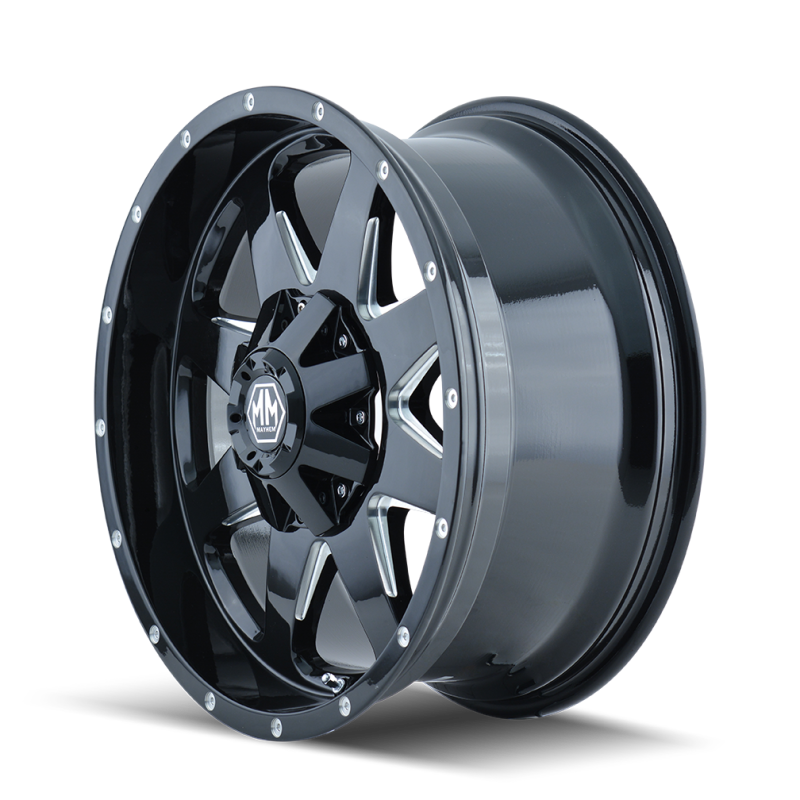 Mayhem 8040 Tank 18x9 / 8x165.1 BP / -12mm Offset / 130.8mm Hub Black w/ Milled Spokes Wheel