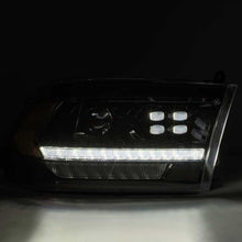 Load image into Gallery viewer, AlphaRex 09-18 Dodge Ram 1500HD PRO-Series Proj Headlights Plank Style Alpha Black w/Seq Signal/DRL