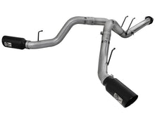 Load image into Gallery viewer, aFe Large Bore-HD 4in 409 Stainless Steel DPF-Back Exhaust w/Black Tip 15-16 Ford Diesel V8 Trucks
