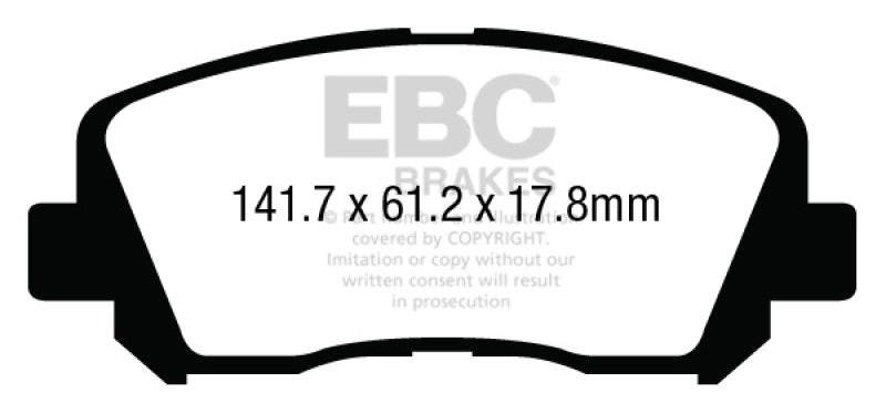 EBC 15+ Chrysler 200 2.4 Greenstuff Front Brake Pads