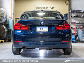 AWE Tuning BMW F30 320i Touring Exhaust & Performance Mid Pipe - Chrome Silver Tip (102mm)