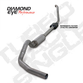 Diamond Eye KIT 4in Turbo Back SGL SS: 94-97 FORD 7.3L F250/F350 PWRSTROKE NFS W/ CARB EQUIV STDS