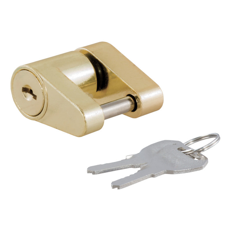 Curt Coupler Lock (1/4in Pin 3/4in Latch Span Padlock Brass-Plated)