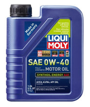 Load image into Gallery viewer, LIQUI MOLY 1L Synthoil Energy A40 Motor Oil SAE 0W40 - Single